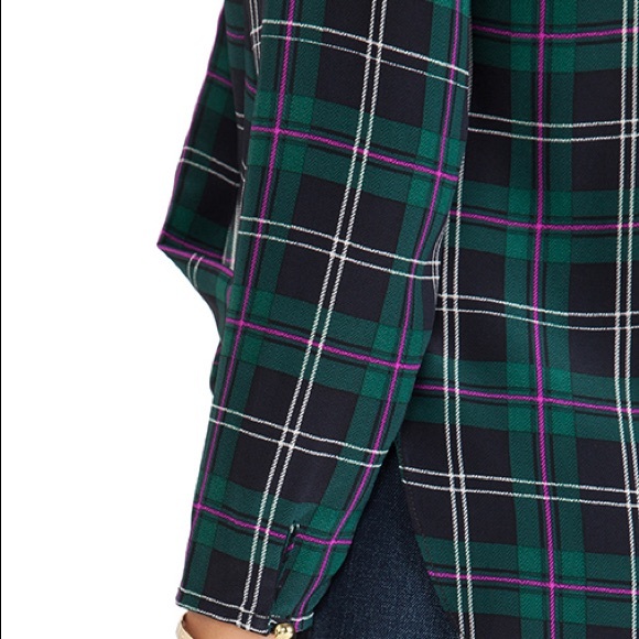 Amanda Uprichard Plaid Crossover Silk Blouse - Picture 5 of 5
